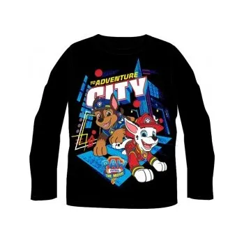 Chlapecká košile E plus M - Chlapecké bavlněné tričko s dlouhým rukávem Tlapková patrola Paw Patrol - černé 98