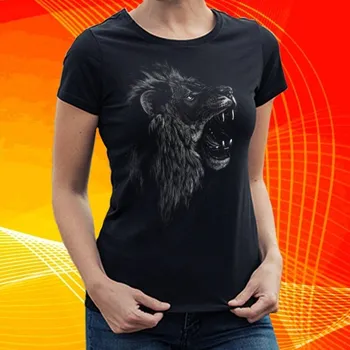 Dámské tričko dámské tričko s hlavou lva (lev)