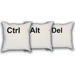4ks - Ctrl Alt Del Esc polštáře 100% bavlna - 40 cm x 40 cm - šedé