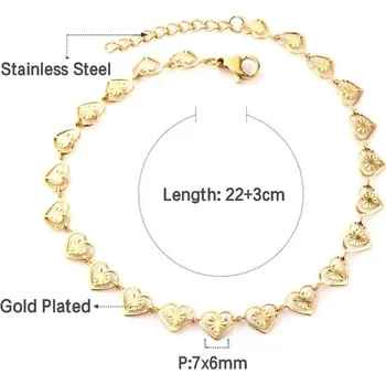 Náramek Náramek na kotník z nerezové oceli - 125 zlatých