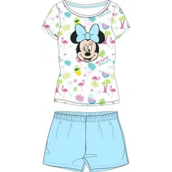 Dívčí pyžamo E plus M - Letní dívčí bavlněné pyžamo s krátkým rukávem Minnie Mouse - modré 104
