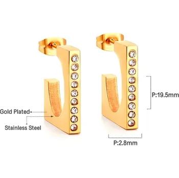 Náušnice Náušnice z nerezové oceli ve zlaté barvě - 135G
