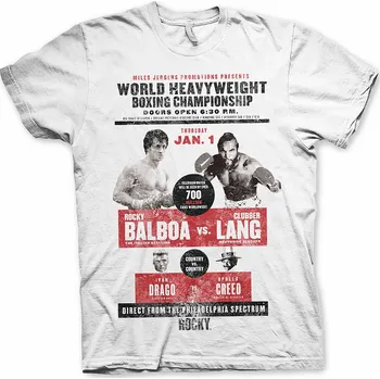 Pánské tričko Rocky tričko, World Heavyweight Post White, pánské XL