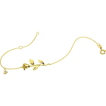 Náramek Náramek ze žlutého zlata s diamantem - květ, růže, srdce - 0,004 ct - ryzost 585 - 110.593