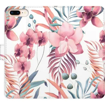 Pouzdro na mobilní telefon Flipové pouzdro iSaprio - Pink Flowers 02 - iPhone 7 Plus