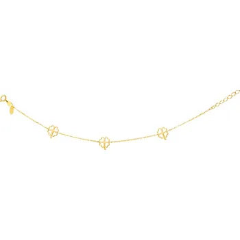 Náramek Zlatý náramek, anker - čtyřlístky - AP530-0267