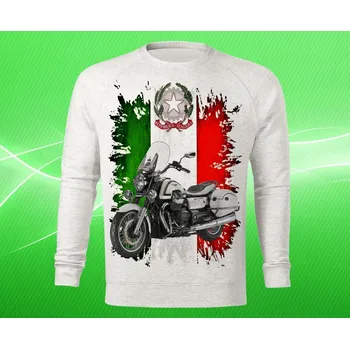 Pánská mikina mikina MOTO GUZZI California pánská S (mikina s motorkou světle šedý melír)