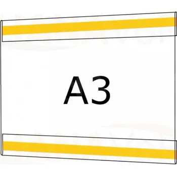 Plastová kapsa A3 na šířku typ C 2x pěnová samolepka-IF411G PVC kapsa A3Š - 2x pěnová samolepka - 1 ks