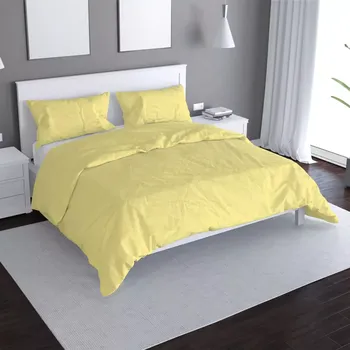 Povlečení Saténové povlečení Světle žlutá - Sablio - 140x200 / 90x70