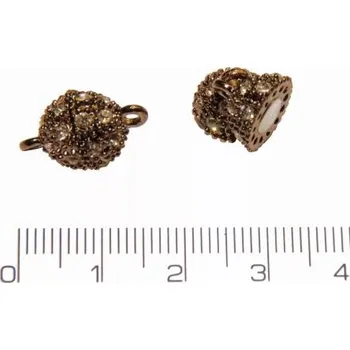 Materiál na výrobu šperku Zapínání magnetické s očkem, 16x10mm, zdobené. (černé)