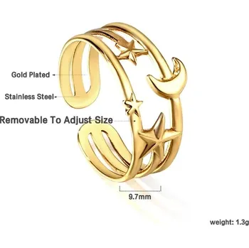 Prsten Nerezový minimalistický prsten ve zlaté barvě - 299G