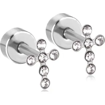 Náušnice Dětské náušnice z chirurgické oceli ve stříbrné barvě - EA609602S