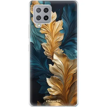 Pouzdro na mobilní telefon Odolné silikonové pouzdro iSaprio - GoldBlue Leaves 02 - Samsung Galaxy A42