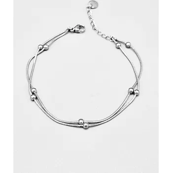Náramek Ocelový náramek dvouřadý s kuličkami