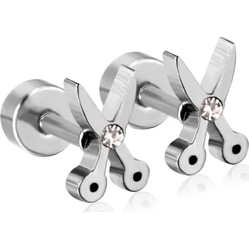 Náušnice Dětské náušnice z chirurgické oceli ve stříbrné barvě - EA607802S