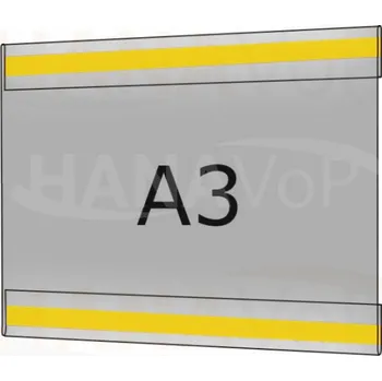 Plastová kapsa antireflexní A3 na šířku typ C 2x pěnová samolepka PVC-MAT kapsa C A3Š - 2x pěnová samolepka - 1 ks