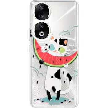 Pouzdro na mobilní telefon Odolné silikonové pouzdro iSaprio - Cat with melon - Honor 90 5G