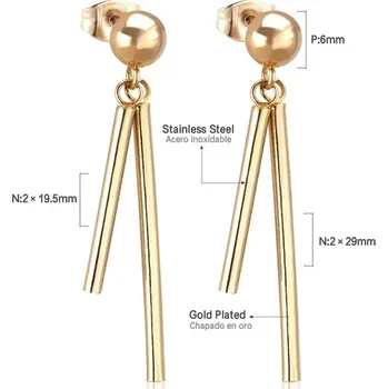 Náušnice Dlouhé visací náušnice z nerezové oceli - 145G