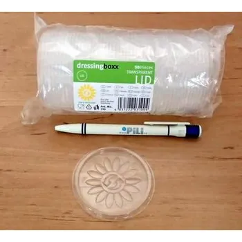 Jednorázové nádobí miska na dresink - VÍČKO 50ks /pro misky 50,80,125 ml