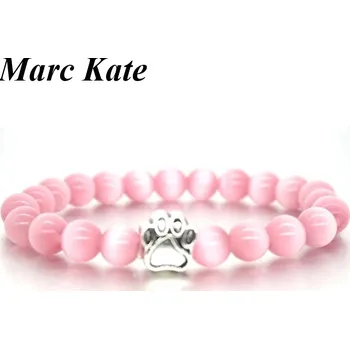 Náramek Náramek-růžový s vloženou tlapkou