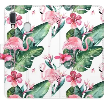Pouzdro na mobilní telefon Flipové pouzdro iSaprio - Flamingos Pattern - Samsung Galaxy A20e