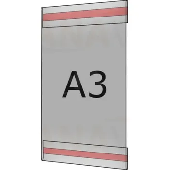 Plastová kapsa antireflexní A3 na výšku typ C 2x čirá samolepka PVC-MAT kapsa C A3V - 2x čirá samolepka - 1 ks