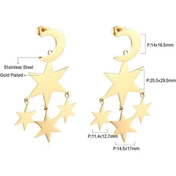 Náušnice Dlouhé visací náušnice z nerezové oceli - 405G