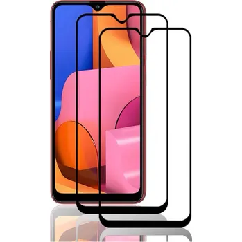 3x Picasee 3D tvrzené sklo s rámečkem pro Samsung Galaxy A20s - černé - 2+1 zdarma