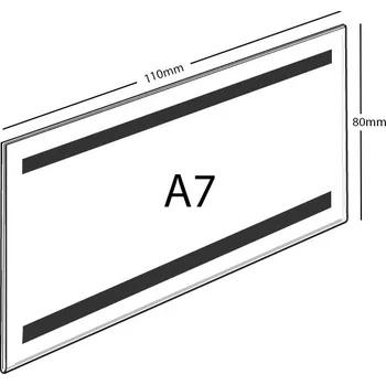 Plexi kapsa magnet A7 na šířku A7 PX-KP-Š-Magnet - 1 ks