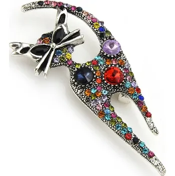 Brož Brož , kočka štíhlá s barevnými zirkonky