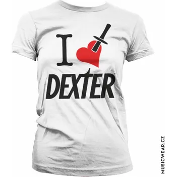Dámské tričko Dexter tričko, I Love Dexter Girly White, dámské M