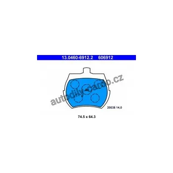 Brzdová destička Sada brzdových destiček ATE 13.0460-6912 (AT 606912)