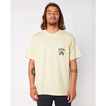 Pánské tričko Tričko Rip Curl SHAPER EMB TEE Vintage Yellow velikost L