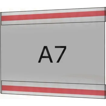 Plastová kapsa antireflexní A7 na šířku typ C 2x čirá samolepka PVC-MAT kapsa C A7Š - 2x čirá samolepka - 1 ks