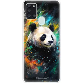 Odolné silikonové pouzdro iSaprio - Abstract Panda - Samsung Galaxy A21s