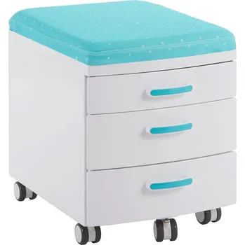 Zásuvkový kontejner Kontejner kovový Amadeus - bílý / tyrkysový