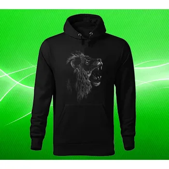 Pánská mikina mikina s kapucí hlava lva M