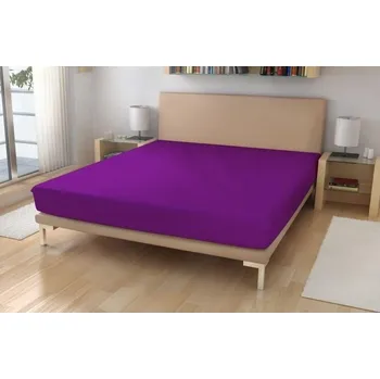Prostěradlo jersey č.43 tm.fialová 90x200