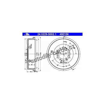 Brzdový buben Brzdový buben ATE 24.0229-5002 (AT 480156) - TOYOTA