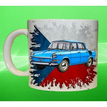 hrnek s autem České auta 8 450ml (hrneček s osobním autem České výroby)