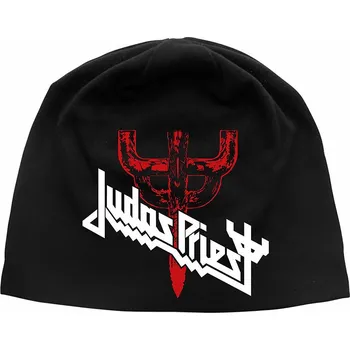 Pokrývka hlavy Judas Priest zimní bavlněný kulich, Logo &amp; Fork Black
