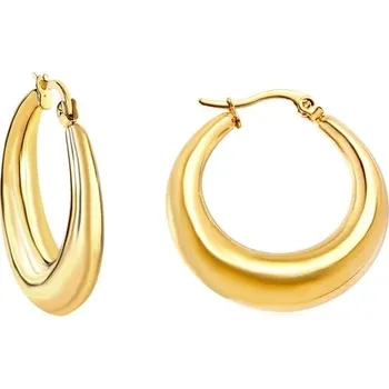 Náušnice Náušnice z nerezové oceli ve zlaté barvě - 118G 15mm