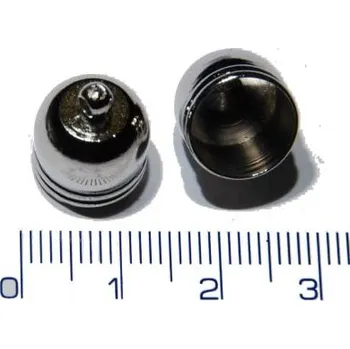 Materiál na výrobu šperku Koncovka válcovitá s očkem 14x12mm, otvor 1mm (poplatinováno)