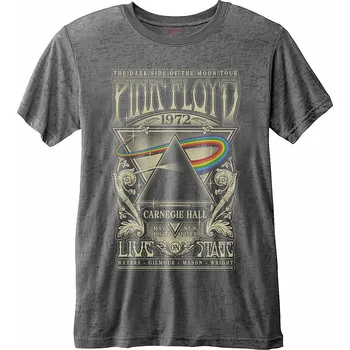 Pánská móda Pink Floyd tričko, Carnegie Hall Poster Charcoal Burnout, pánské L