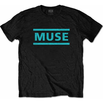 Pánská móda Muse tričko, Light Blue Logo Black, pánské L