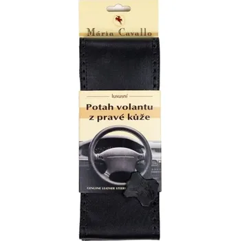 Autopotah Mária Cavallo Kožený potah volantu (velikost CX, černý)