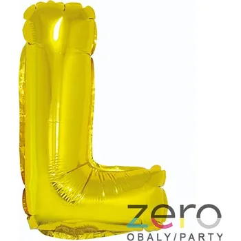 Balónek Balónek nafukovací fóliový 35 cm 'L' - zlatý