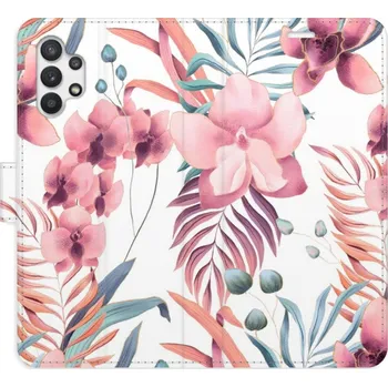 Pouzdro na mobilní telefon Flipové pouzdro iSaprio - Pink Flowers 02 - Samsung Galaxy A32