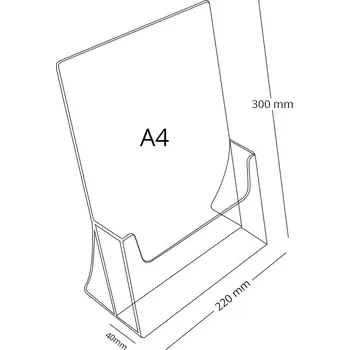 Litý stojánek z plexiskla - stojací A4 Litý st. z plexiskla - stojací A4 - 1 ks