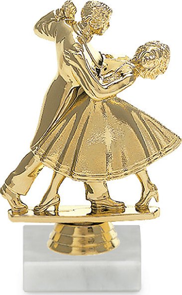 Figurka tanečního páru, 14 cm, zlatá včetně podstavce